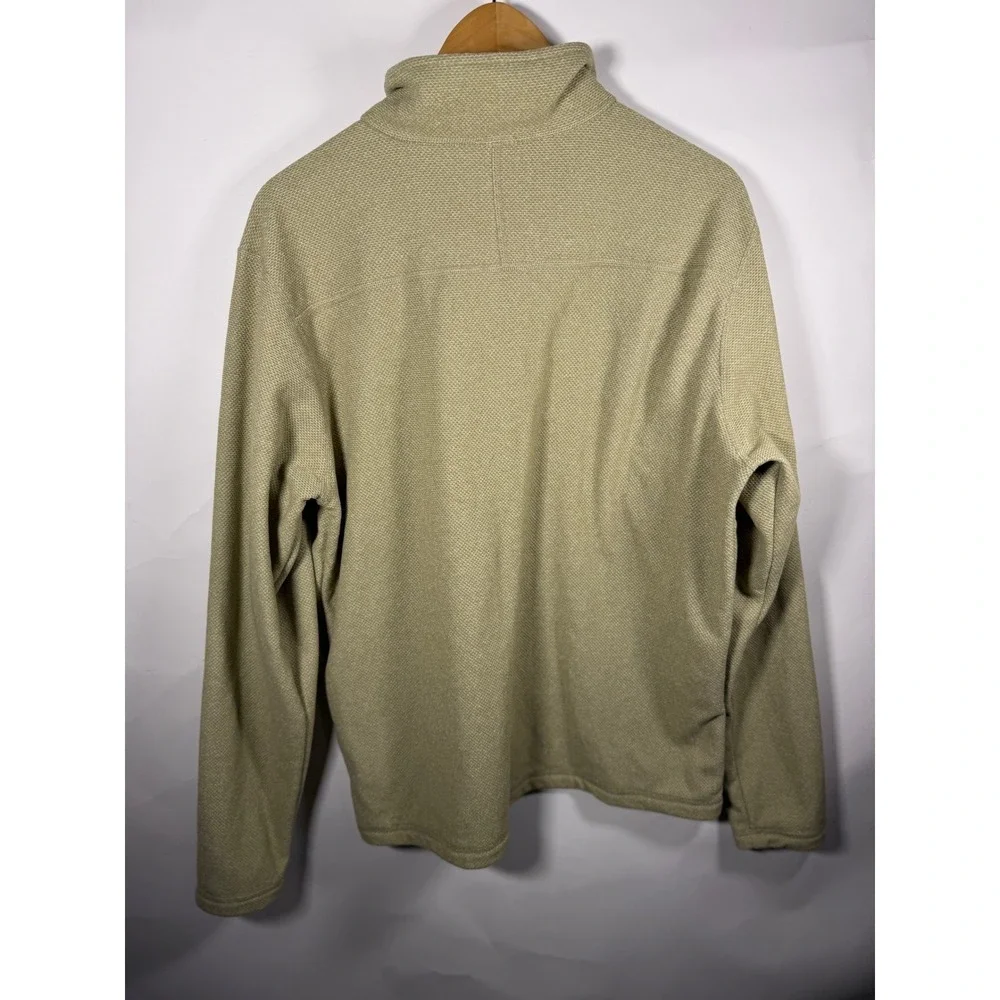 The North Face‎ Mens Large 1/4 Zip Fleece Pullover Textured Olive Green Jacket